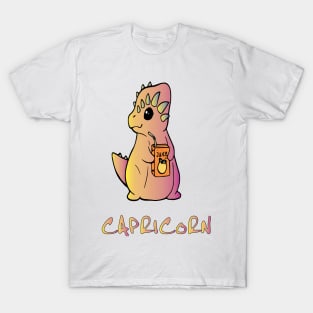 Capricorn dinosaur drinking juice T-Shirt